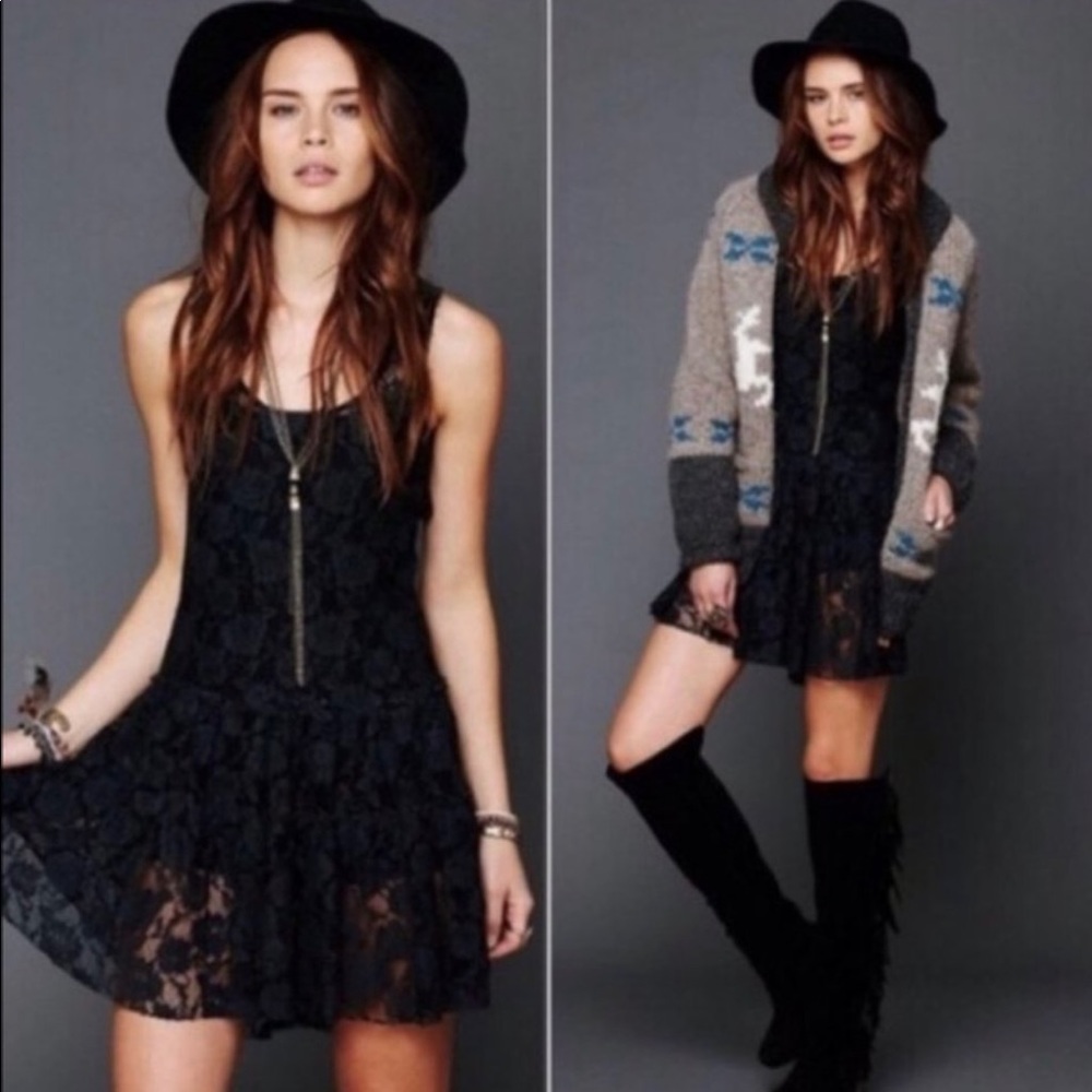 Free People black lace dress